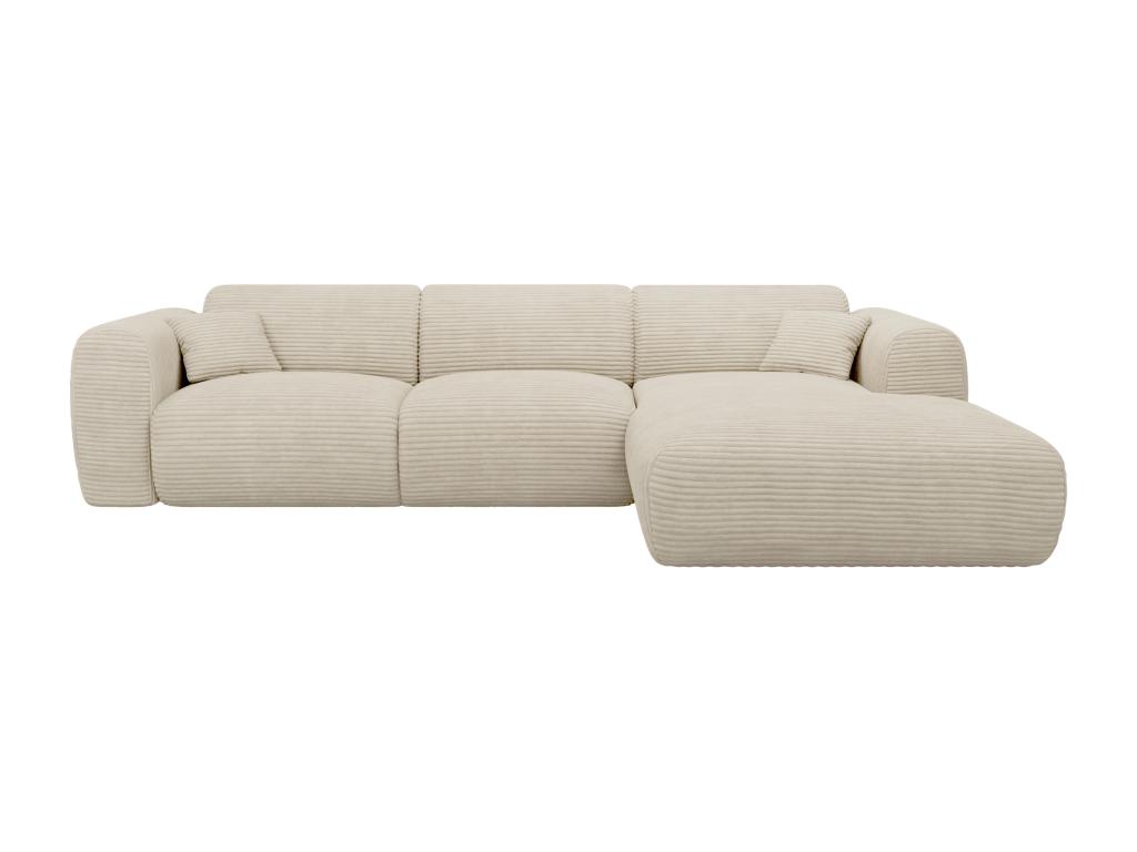 Gran sofá rinconera derecho de pana beige