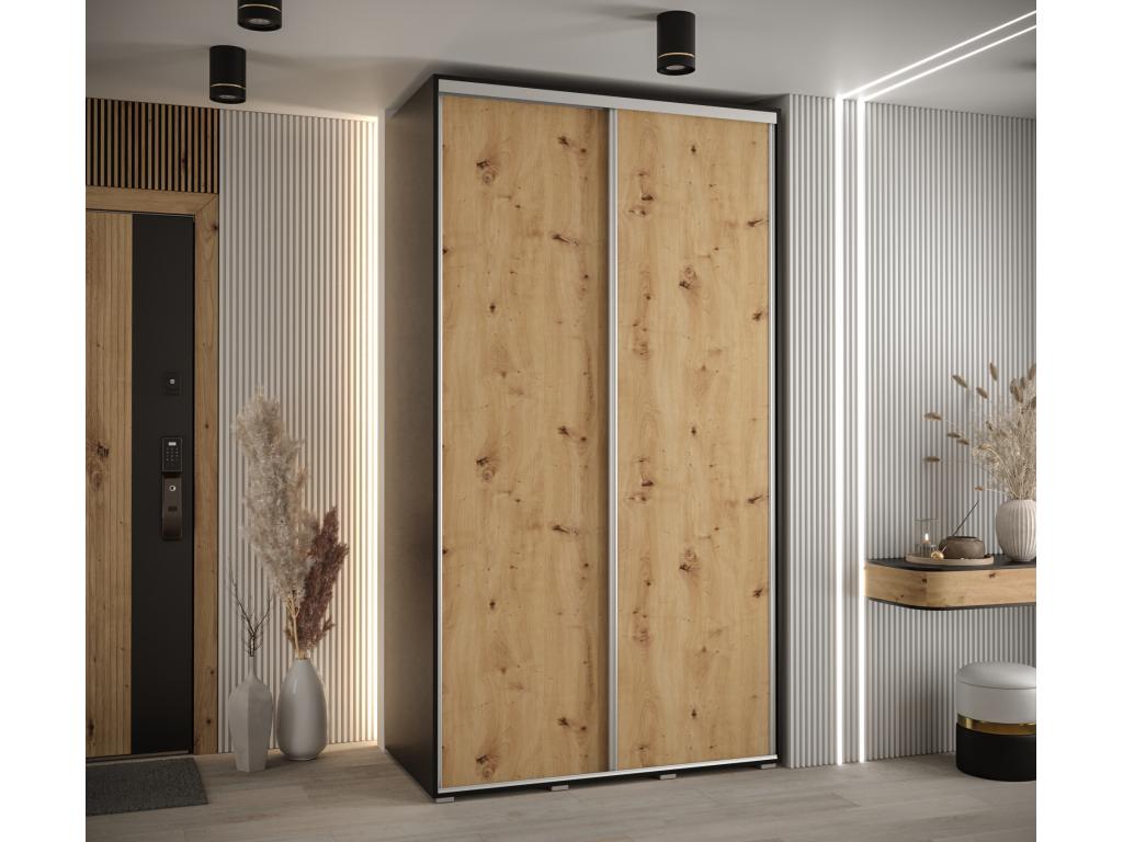 ARMARIO Confortzx 1 DE PUERTAS CORREDERAS 235 - 2/130/60 2 puertas Negro/Artisan/Plata