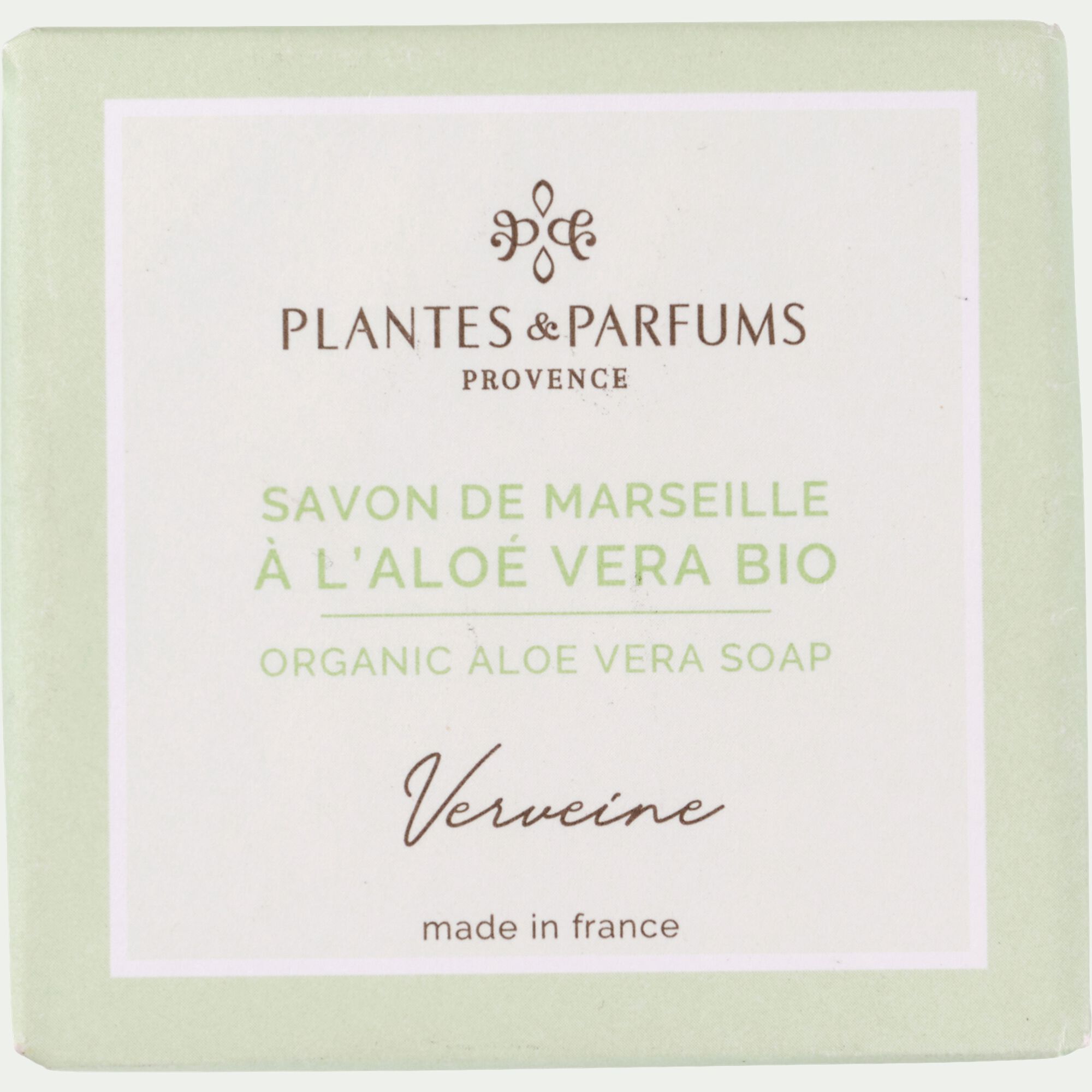 BELLON - Lot de 2 savons de Marseille à l'aloe vera bio senteur verveine 100g