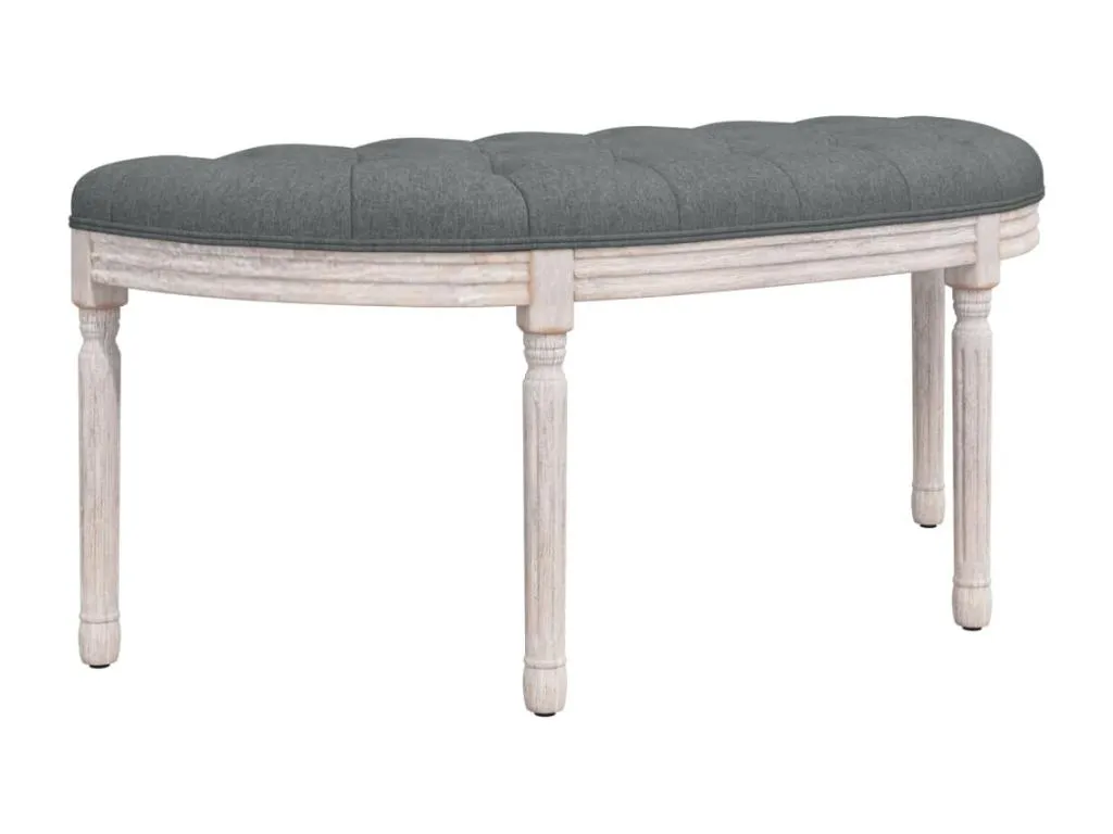 Banco de tela gris oscuro 110,5x45x49 cm para espacios amplios rfg1736557