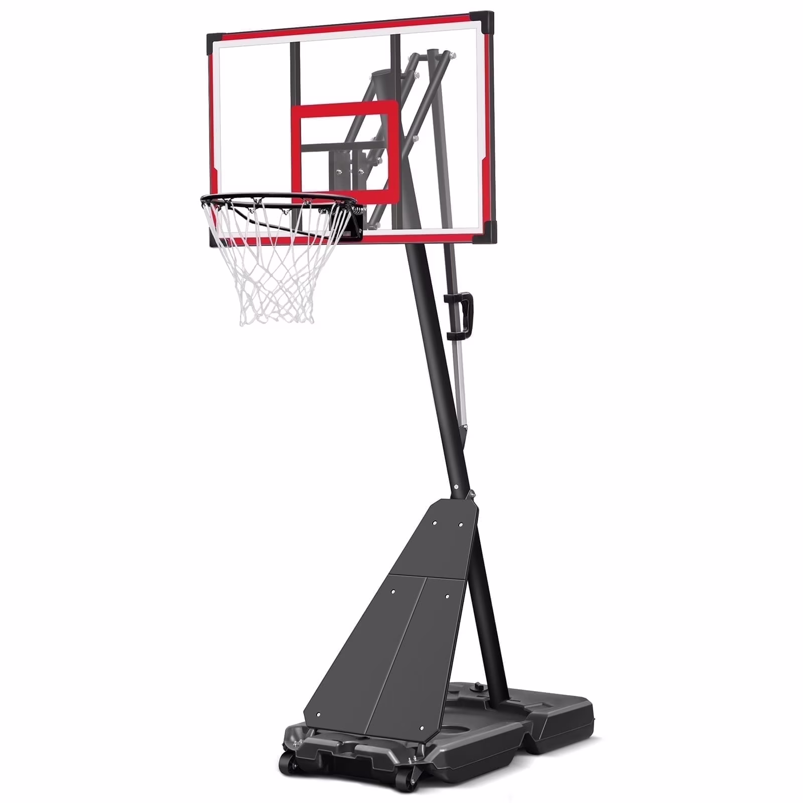 Seray Basketball Hoop with 4.8-10 feet Height Adjustable for Kids/Adults, Portable Basketball Goal with 44 inch Backboard and 2 Wheels for Outdoor/Indoor Sports - Image 3