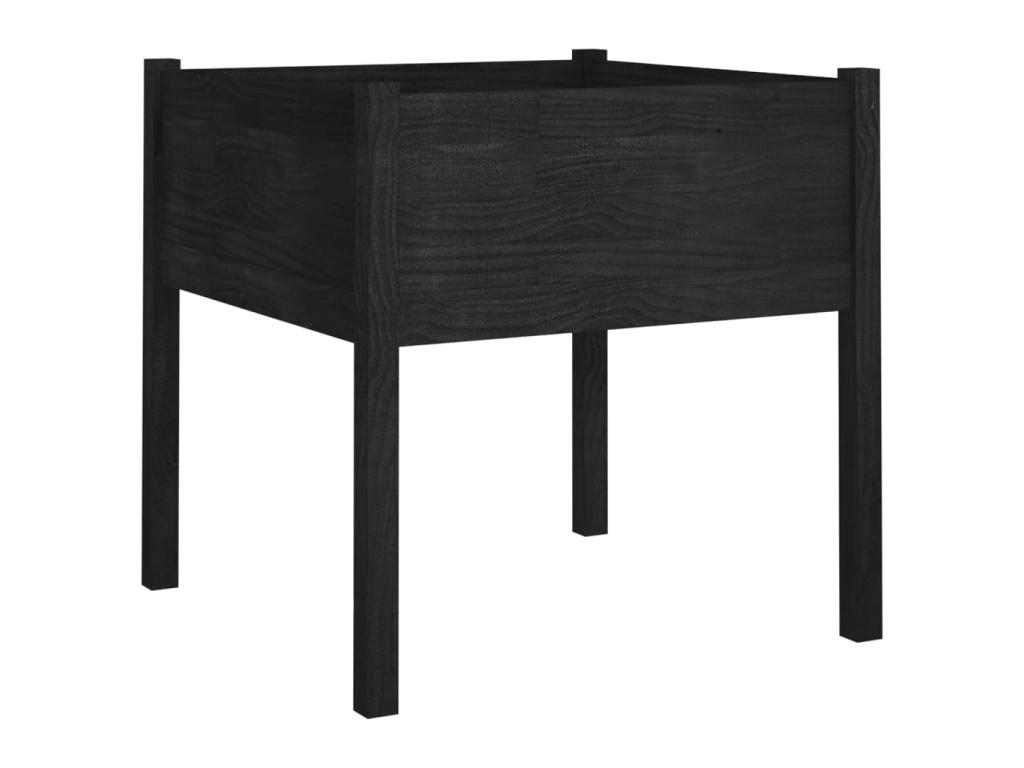 Decoratodo xterior Negro 70x70x70 cm Madera maciza de pino