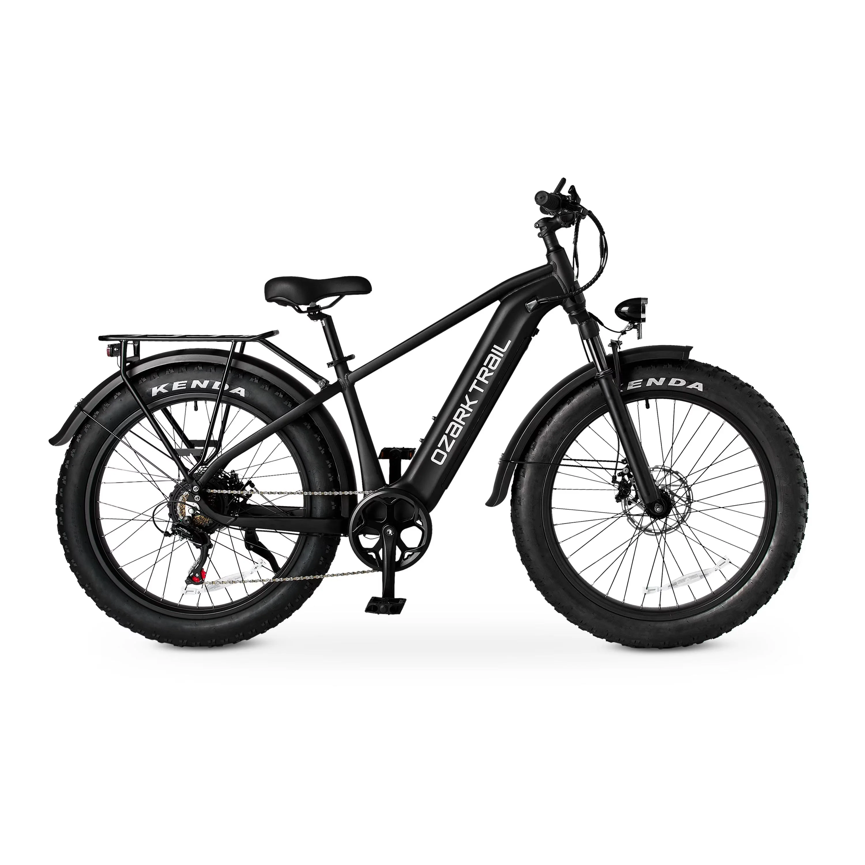 Ozark Trail Electric Fat Tire Bike, 26in, 48V, Class 2, Black, Fits Riders 5ft 2in - 6ft 1in - M.3 Ranger+