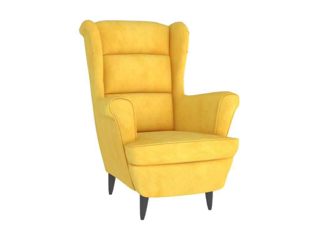 Sillón de terciopelo amarillo mostaza