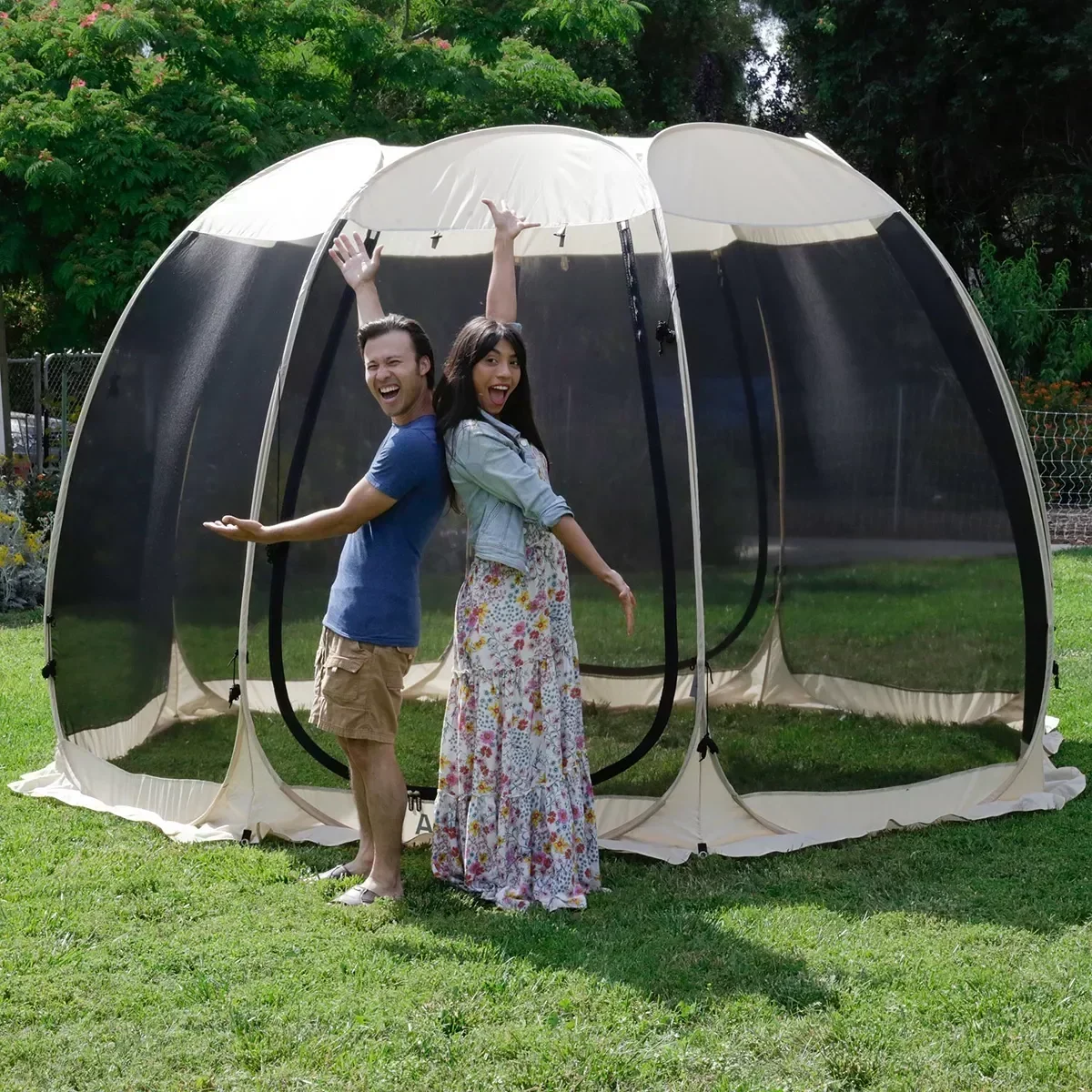 Alvantor Screen House Camping Instant Canopy 12 ft x 12 ft - Beige - Image 3 Alvantor Screen House Camping Instant Canopy 12 ft x 12 ft - Beige - Image 3
