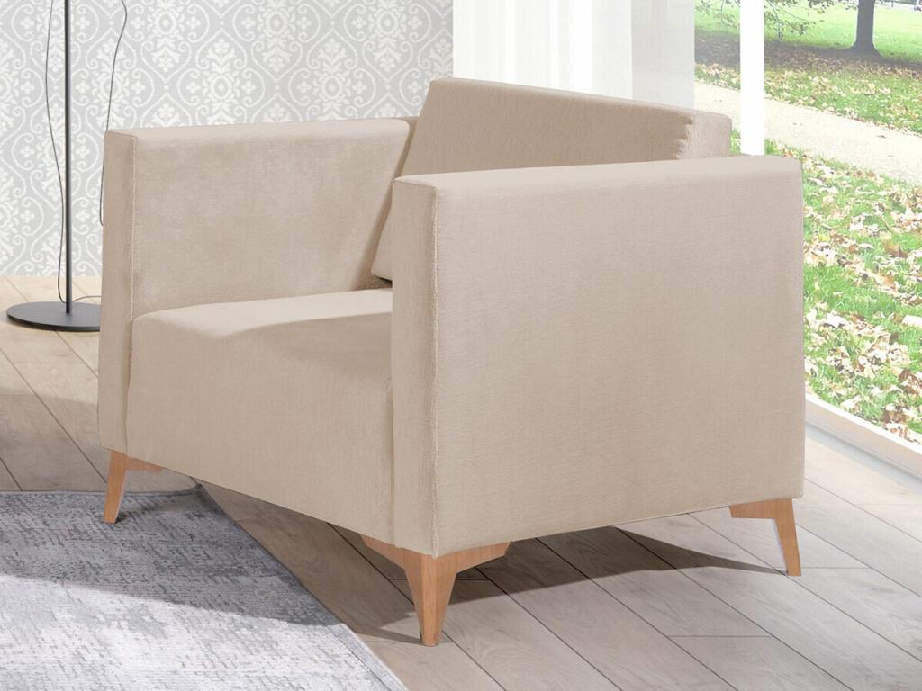Sillón Cozetiq K102 - De color marrón claro - 74x76x82cm - Tapiz - Patas Plástico