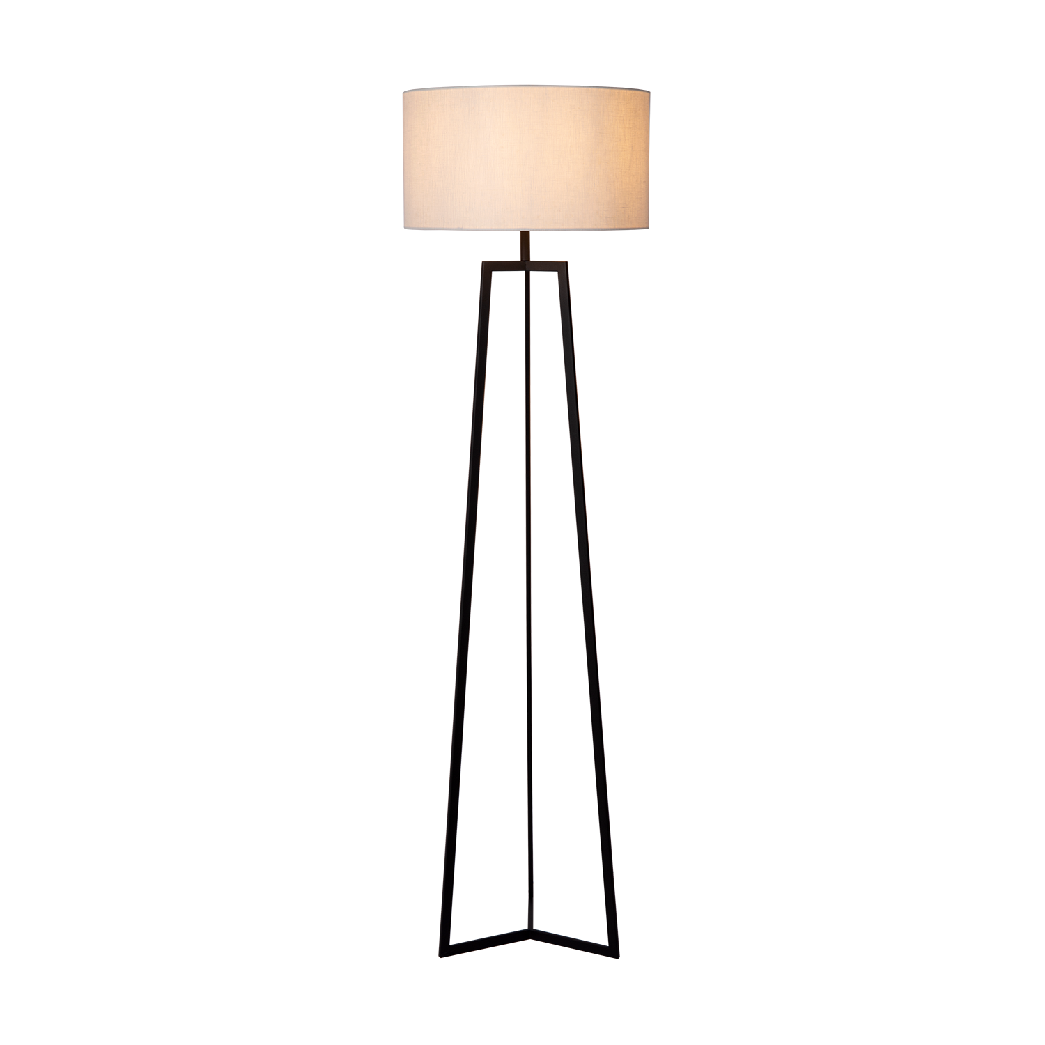 Atmooz Vloerlamp Falco - Zwart Wit Linnen Kap - Staande Lamp