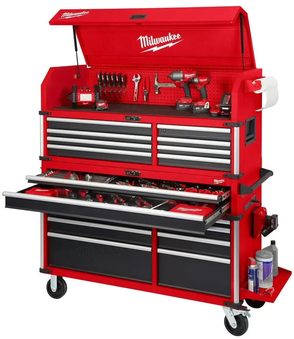 WAYFAIR Milwaukee 56 Premium 18-Drawer Tool Box Chest And Cabinet Combo With Electronic Keypad Lock