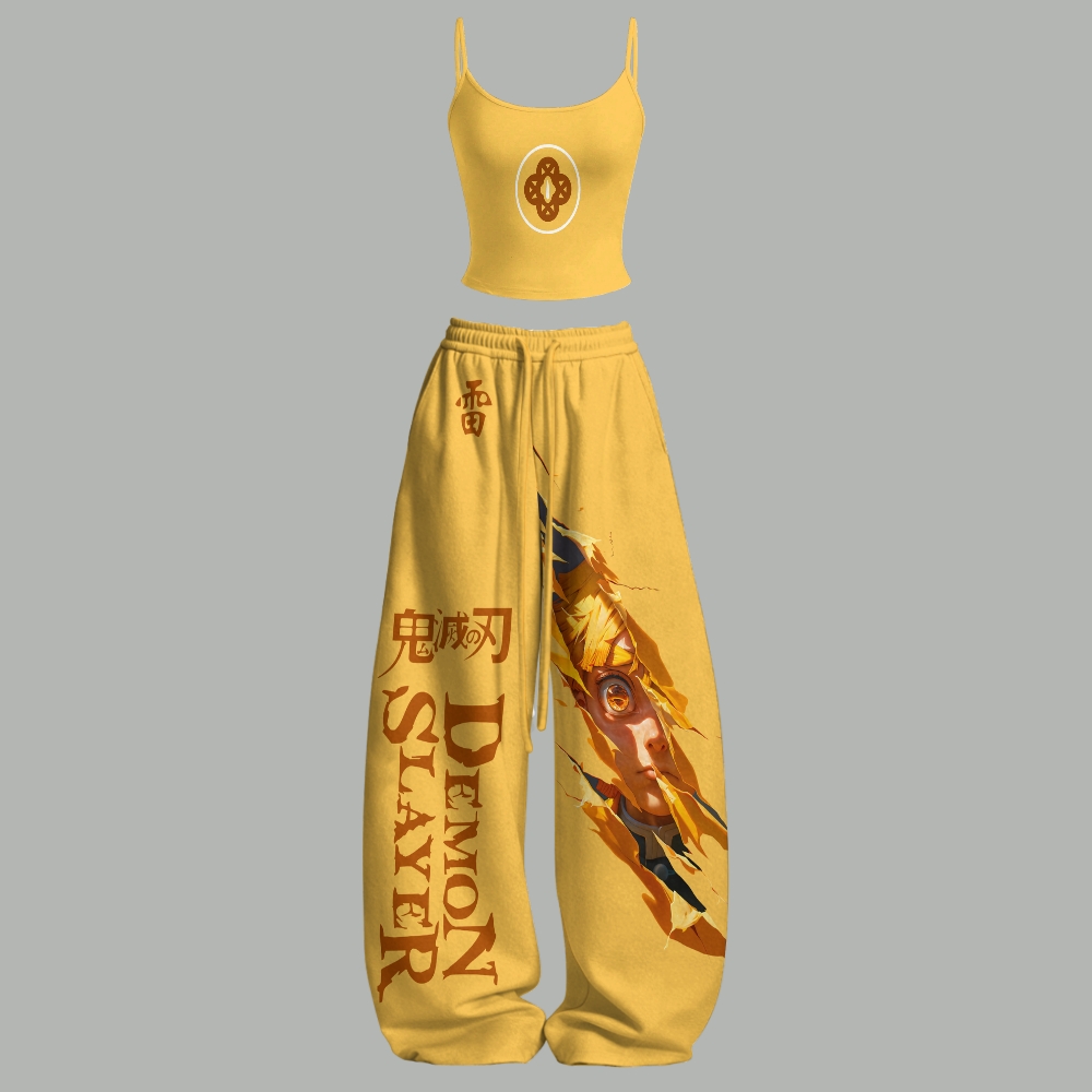 Demon Slayer Top & Elasticated Trousers Two-Piece Set