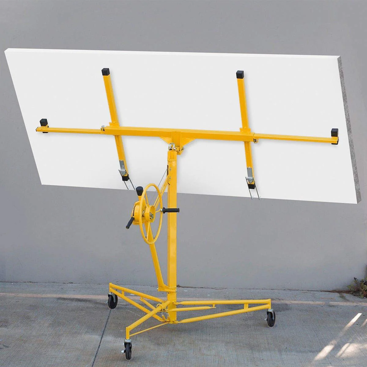2025 Stark USA 65044 65044 Drywall Lift 11' Yellow Rolling Sheetrock Panel Hoist Jack