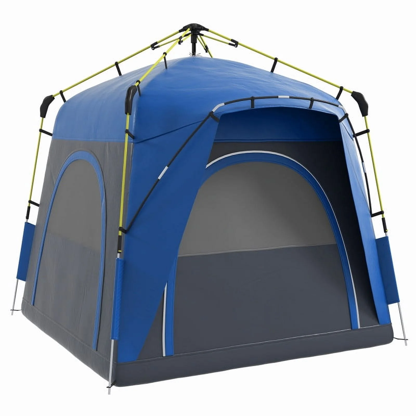 Outsunny Camping Tents 4 Person Pop Up Tent Quick Setup Automatic Hydraulic Family Travel Tent w/ Windows, Doors Carry Bag Included, Blue - Image 8