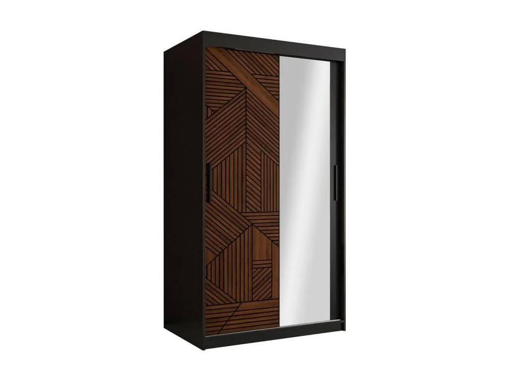 Armario Lluesmamuebles 467 Negro | Nogal 200x100x62cm Puertas de armario - Correderas