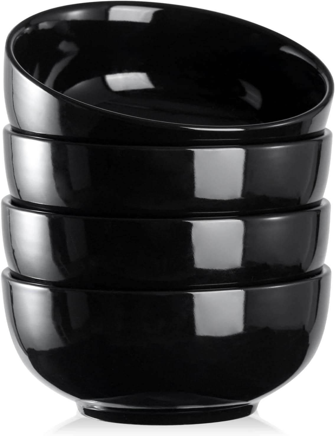 DOWAN 22 OZ White Ceramic Bowls Set of 4 - Perfect for Soup Bowls for Kitchen, Cereal Bowl, Ramen Bowl, Microwave Safe for Oatmeal, Fruit,Salad and Rice Bowl - Dishwasher & Microwave Safe