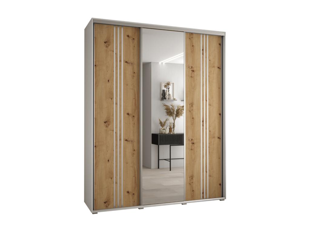 ARMARIO Cozetiq 7 DE PUERTAS CORREDERAS 235 - 2/200/45 3 puertas Blanco/Artisan/Plata