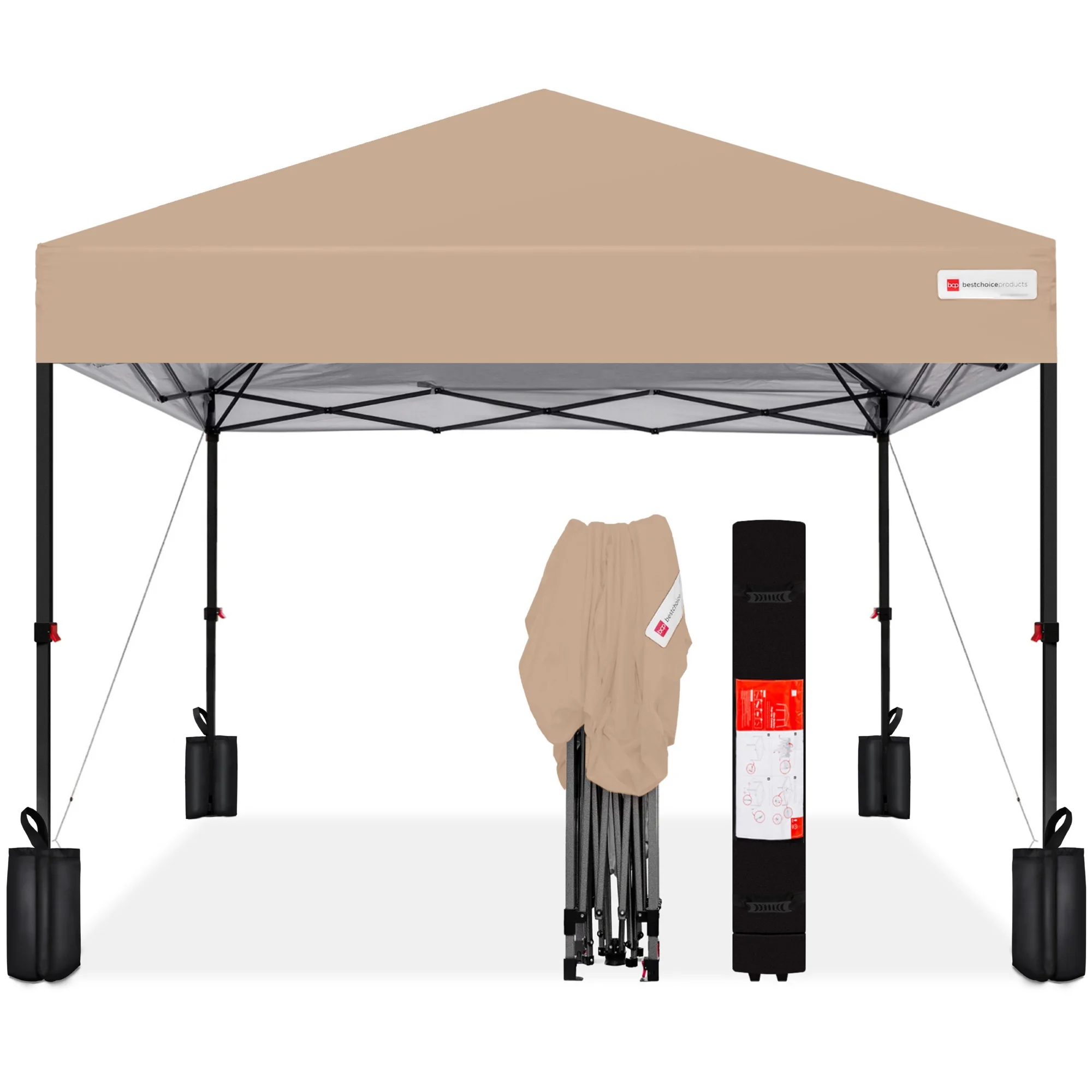 Best Choice Products 12x12ft Easy Setup Pop Up Canopy w/ 1-Button Setup, Wheeled Case, 4 Weight Bags - Navy Blue - Image 94