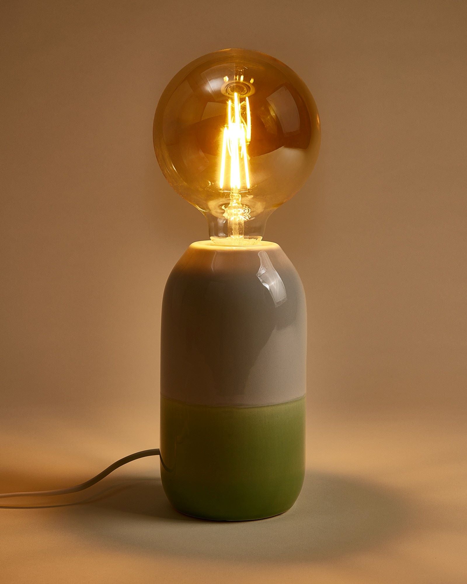 Farol Keramiklampe hellblau salbei