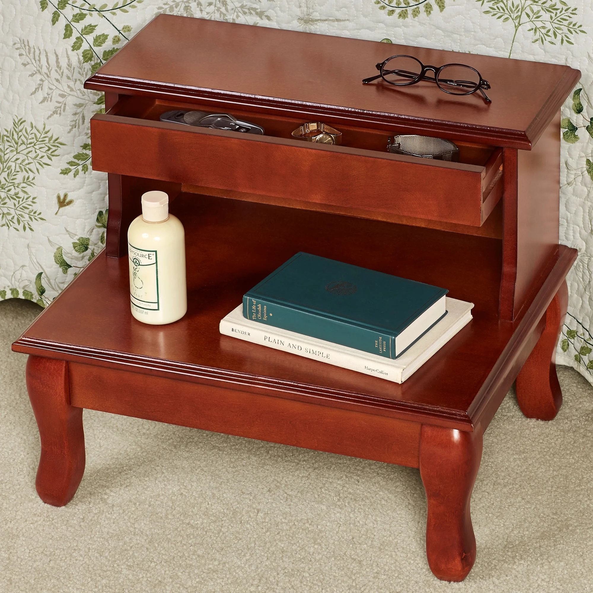 Cessilee Wooden Bed Steps with Storage 16 Inches High - Image 2