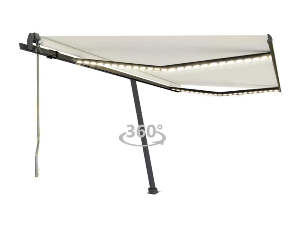 Toldo automático con sensor de viento y LED 450x350 Crema