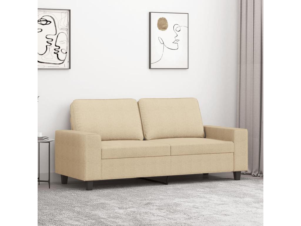 Sofá de dos plazas - tela color crema - 140cm