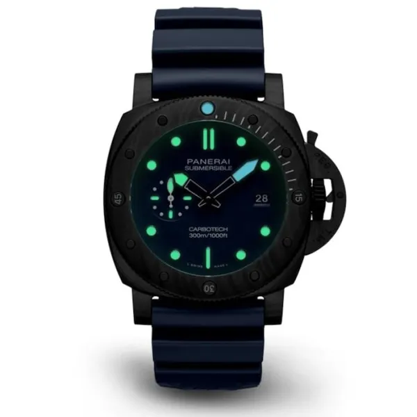 Panerai Submersible Men Automatic Blue Rubber Watch PAM01232