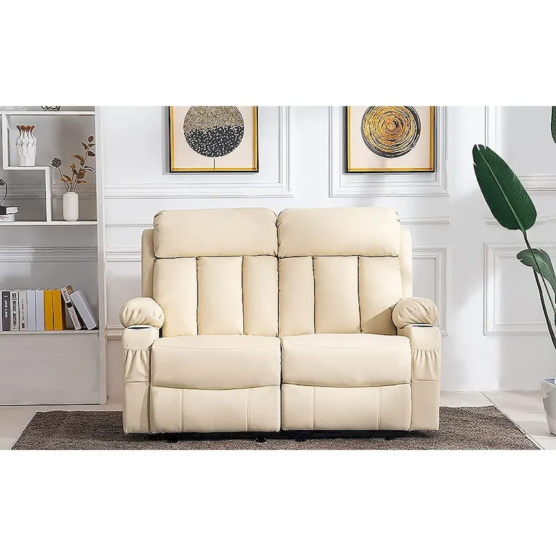 MCombo Faux Leather Electric Reclining Sofa with Heat and Massage - Models 6095/6075/6077