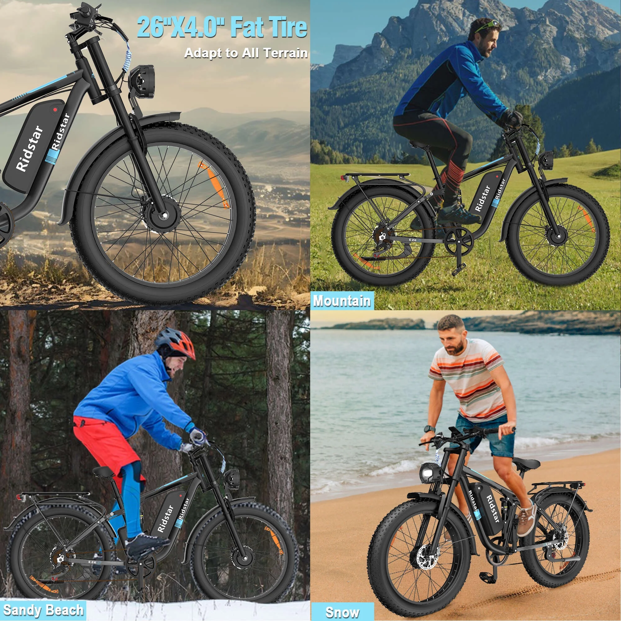 Dual Motor PEAK 3000W Electric Bike for Adults,31mph 48V 23Ah Electric Bicycle,26" Fat Tire Mountain Bike UL2849 - Image 12