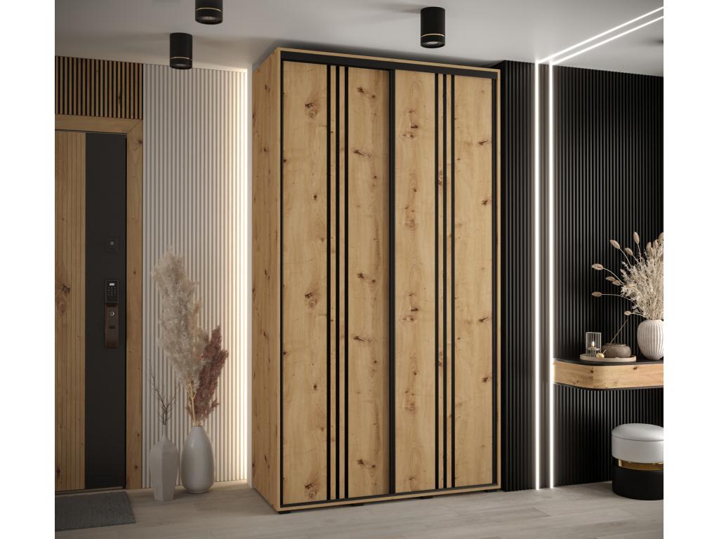 ARMARIO Nestleare 6 DE PUERTAS CORREDERAS 235 - 2/140/60 2 puertas Artisan/Artisan/Negro