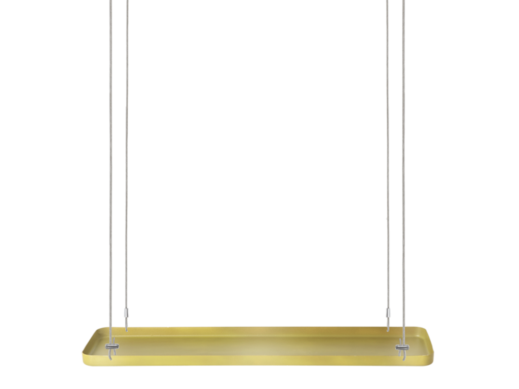 Soporte de planta rectangular para colgar dorado Longitud 58 cm