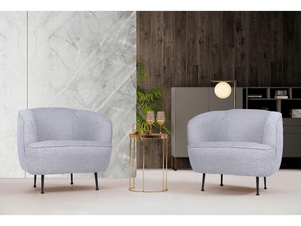 Sillón Altadena 465, Gris, 75x83x72cm, Tapiz, Patas: Metal