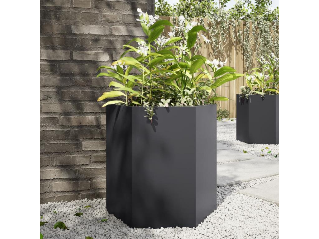 Decoratodo hexagonales 2 uds acero negra 46x40x45 cm