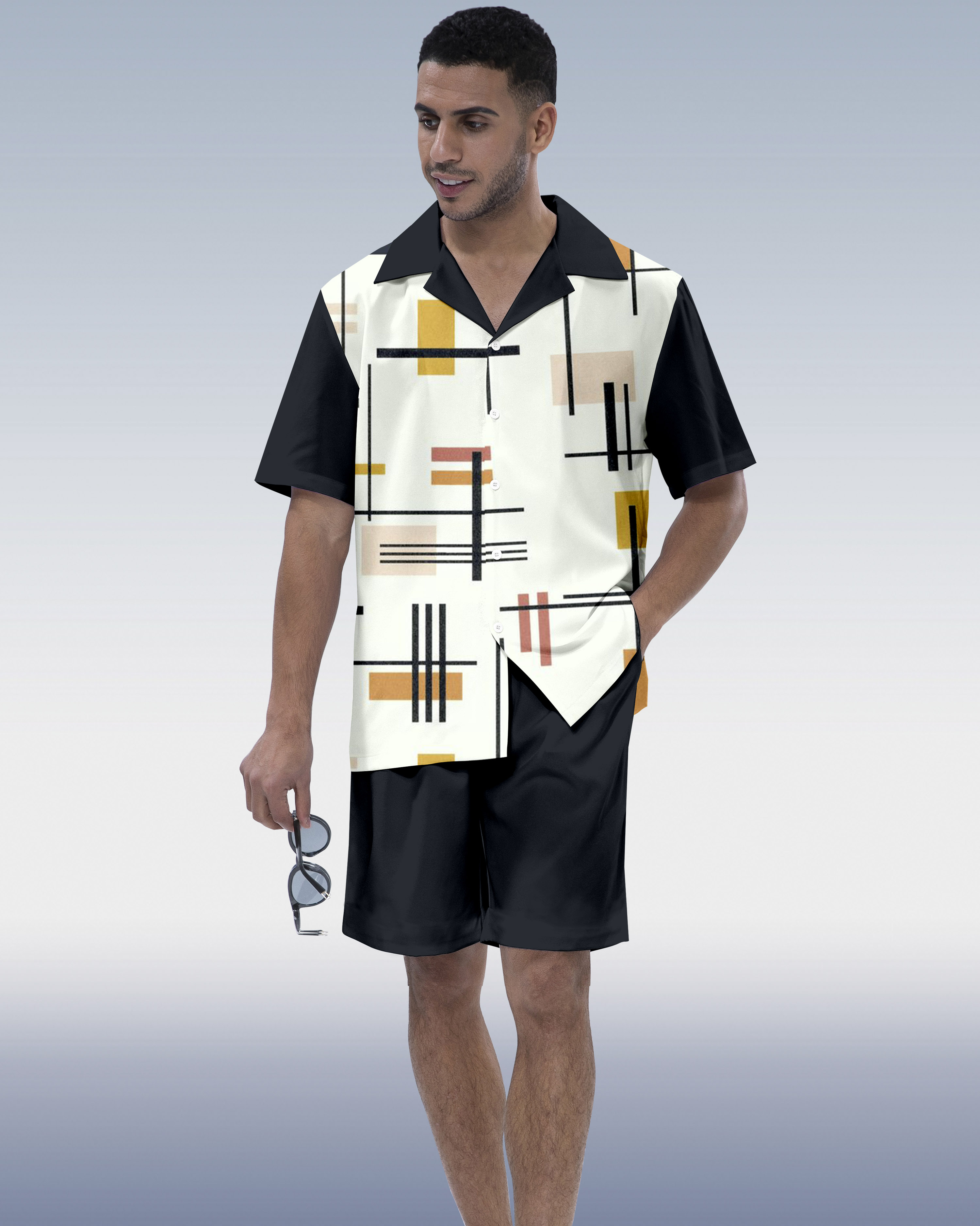 Suitmens Men's Hawaiian Vacation Short Sleeve Set 091