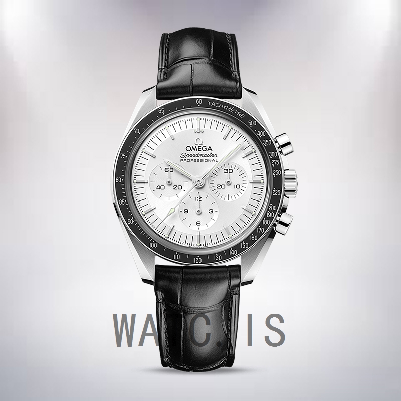 Omega Speedmaster 310.63.42.50.02.001 Men 42mm White Dial Leather Strap