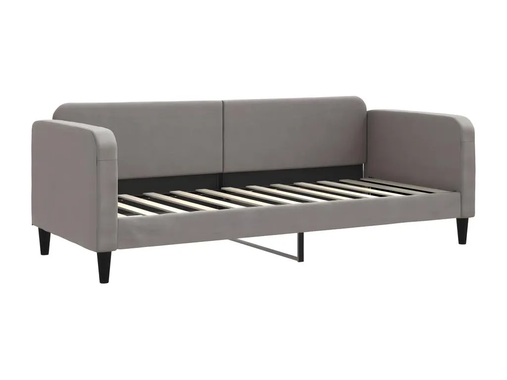 Sofá cama con colchón tela gris taupe 80x200 cm