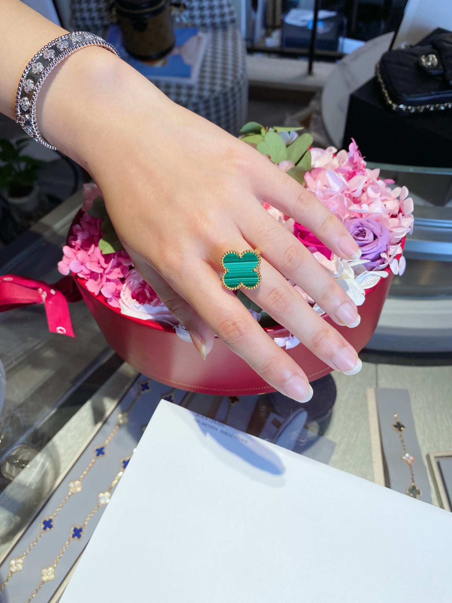 VCA Green Malachite Magic Alhambra Ring - Original Replica Club