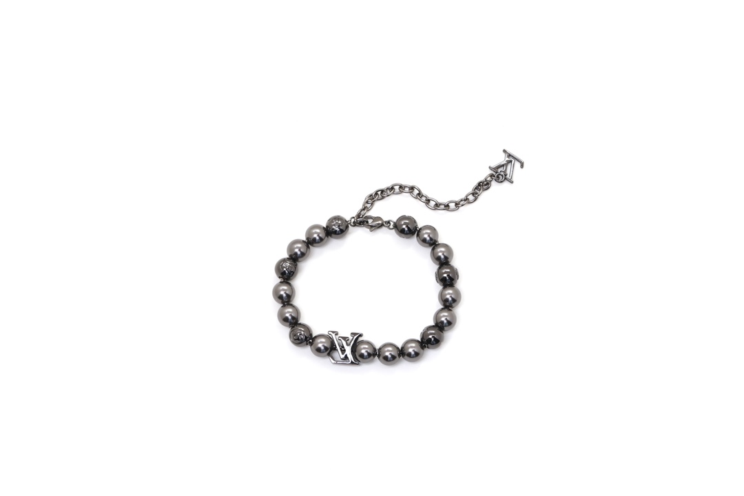 Louis Vuitton Black Beads Bracelet Men - Original Replica Club