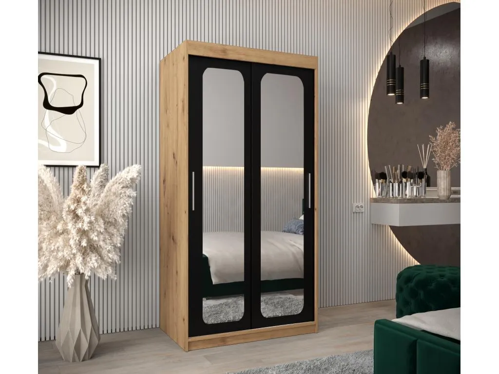 ARMARIO Hogarmini T3 DE PUERTAS CORREDERAS 200/100/62 2 puertas (artisan/negro) 33338cxyl