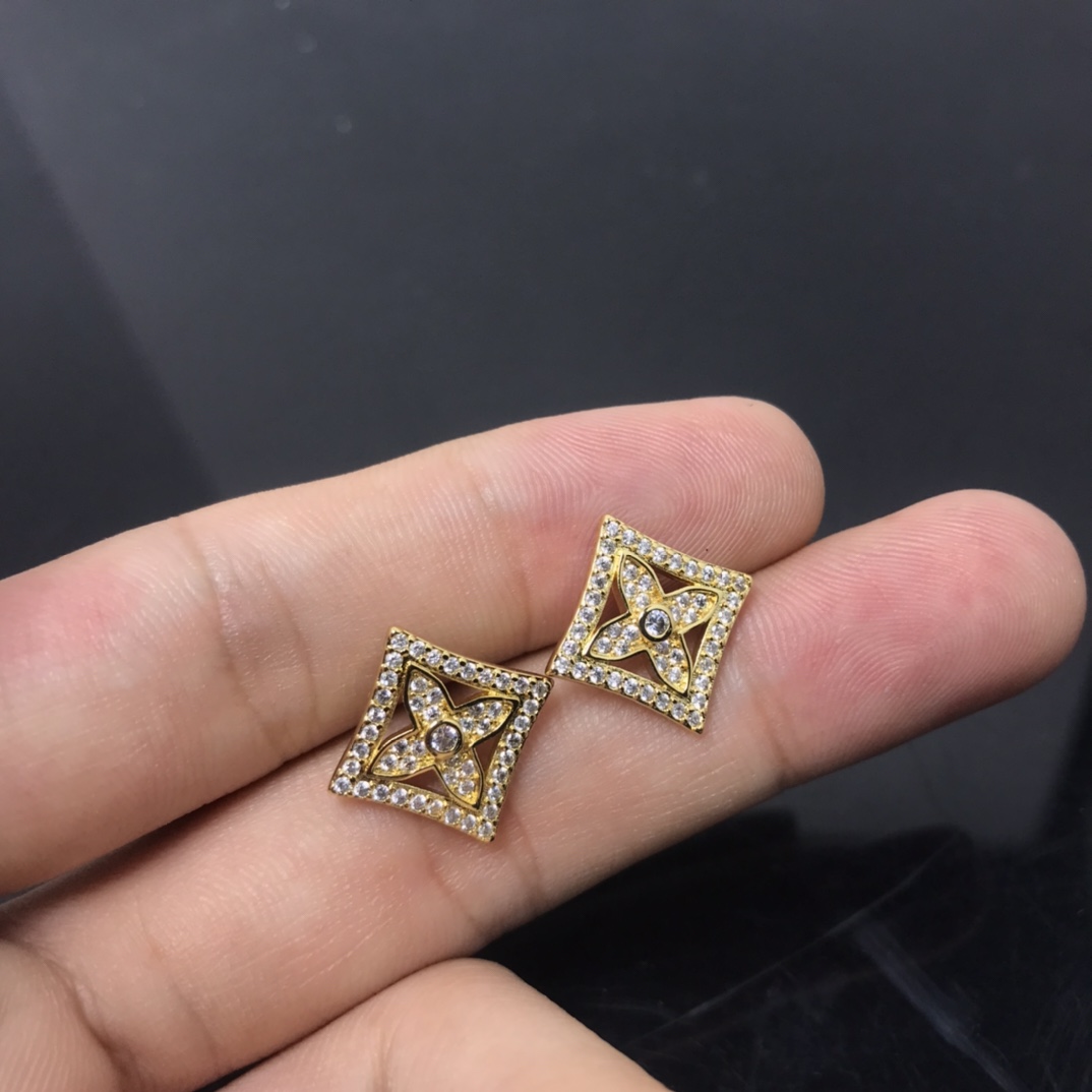 Louis Vuitton Full Diamond Paved Blossom Stud Earrings - Original Replica Club