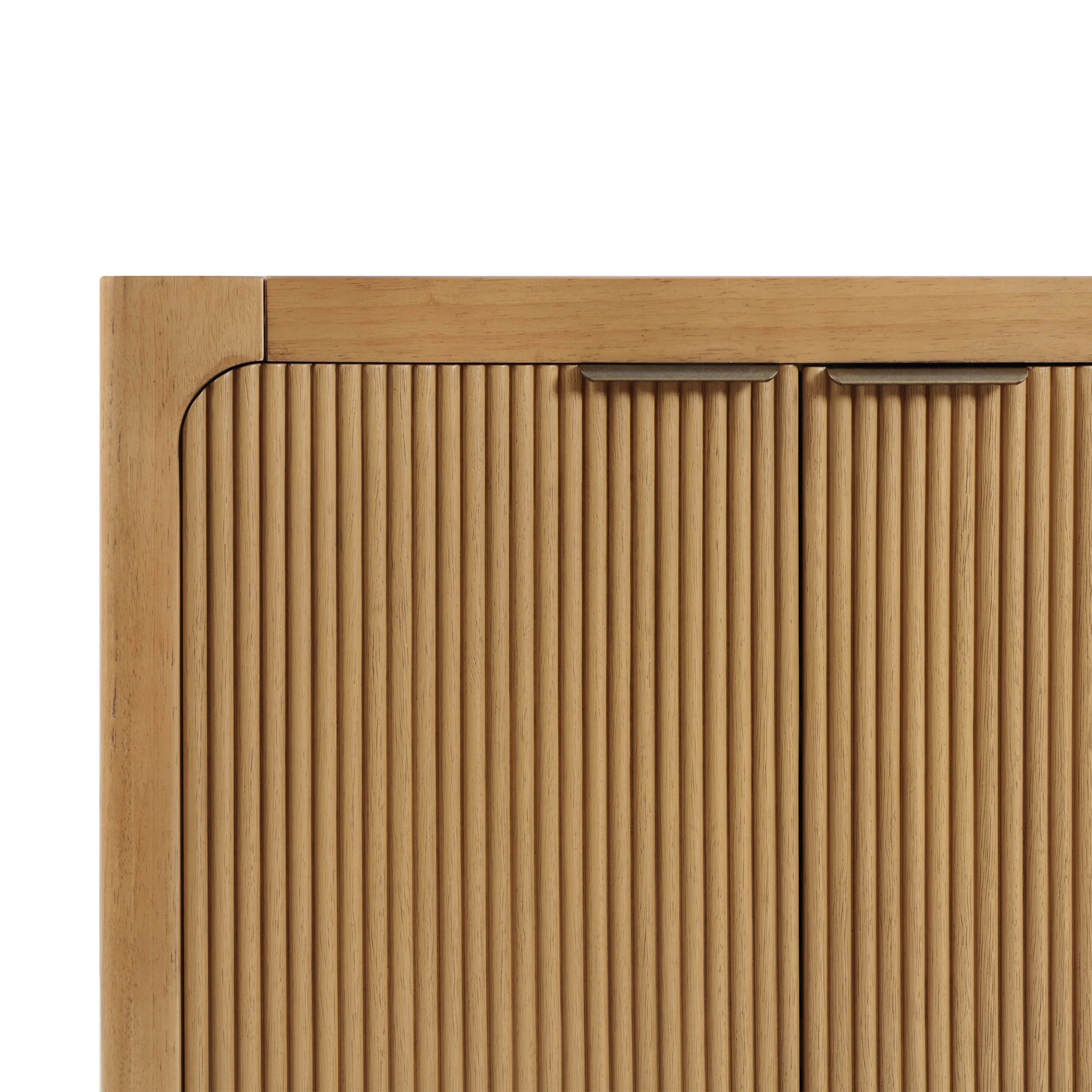 My Texas House Linden Fluted Buffet Cabinet Sideboard with Adjustable Shelves, Warm Brown - Image 6