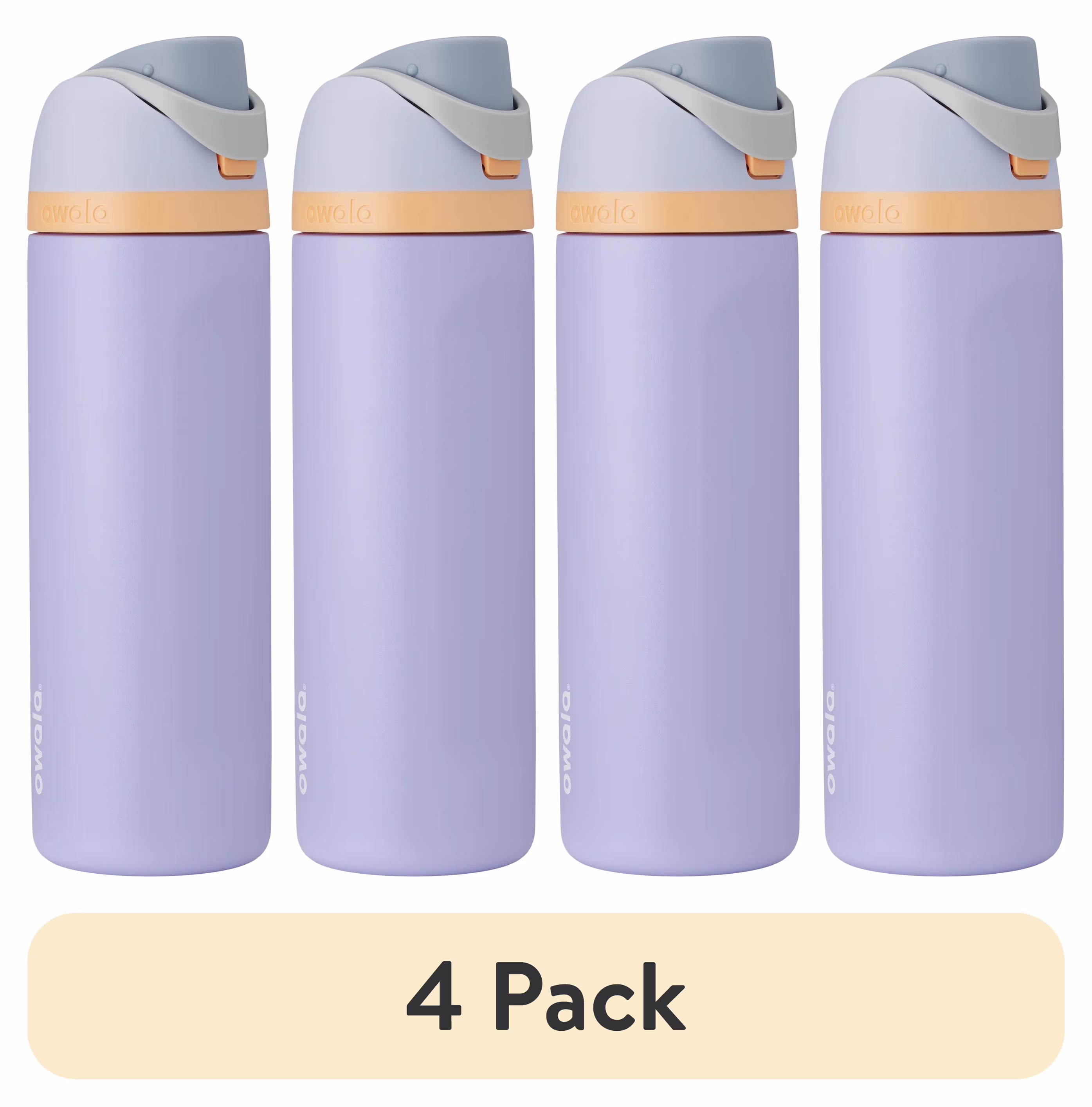 (4 Pack) Owala Freesip Stainless Steel Water Bottle, 24 oz, Cloud 9 Light Purple