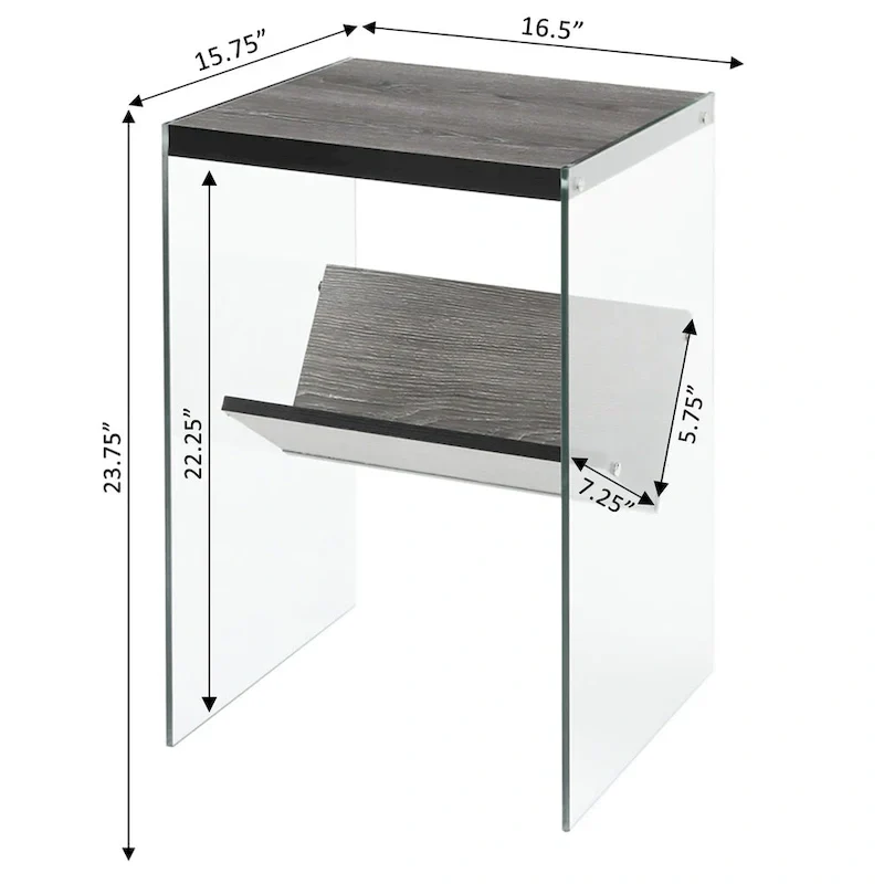 SoHo Glass End Table with Shelf by Convenience Concepts
