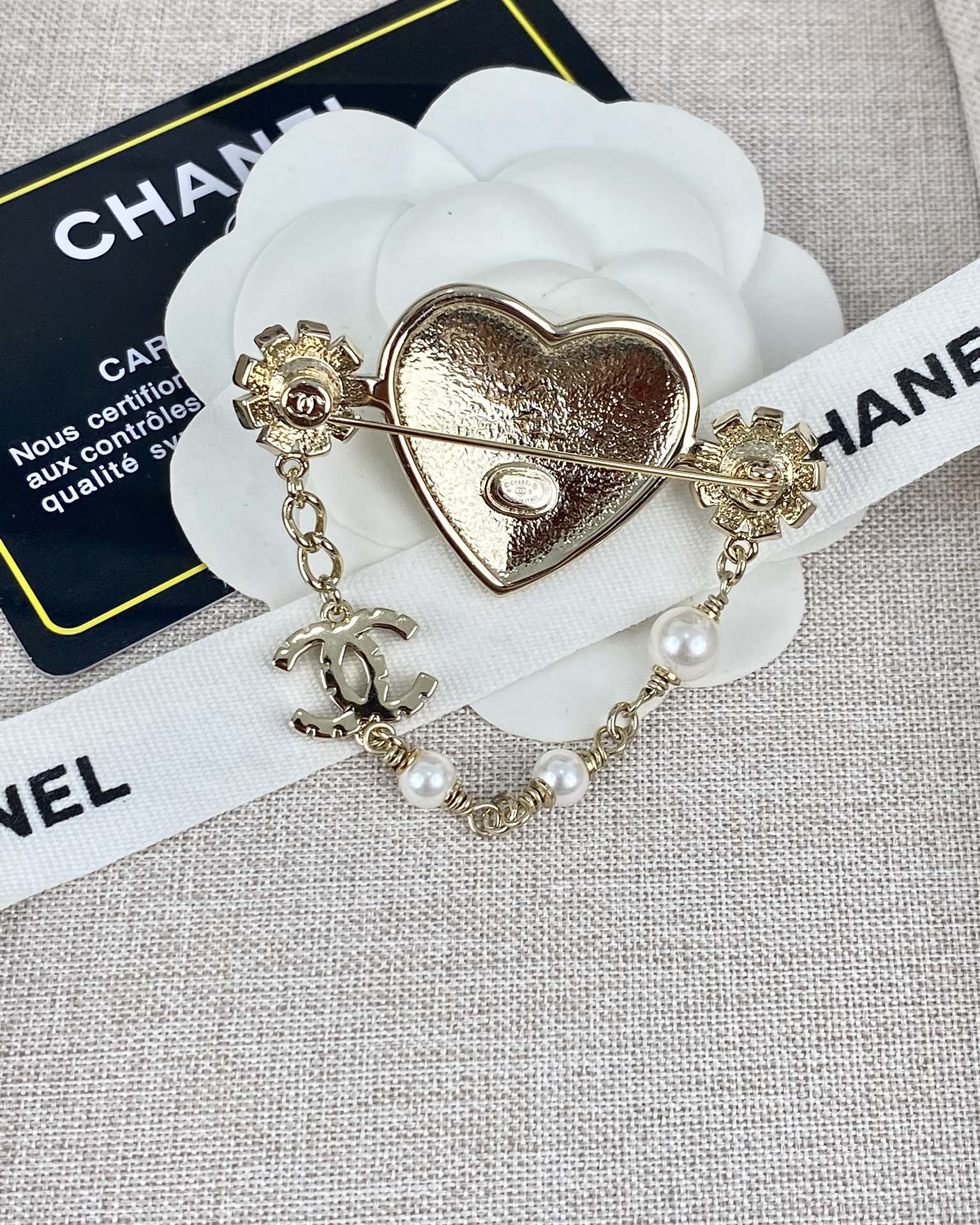 Chanel Heart with Chain Brooch Pin - Original Replica Club