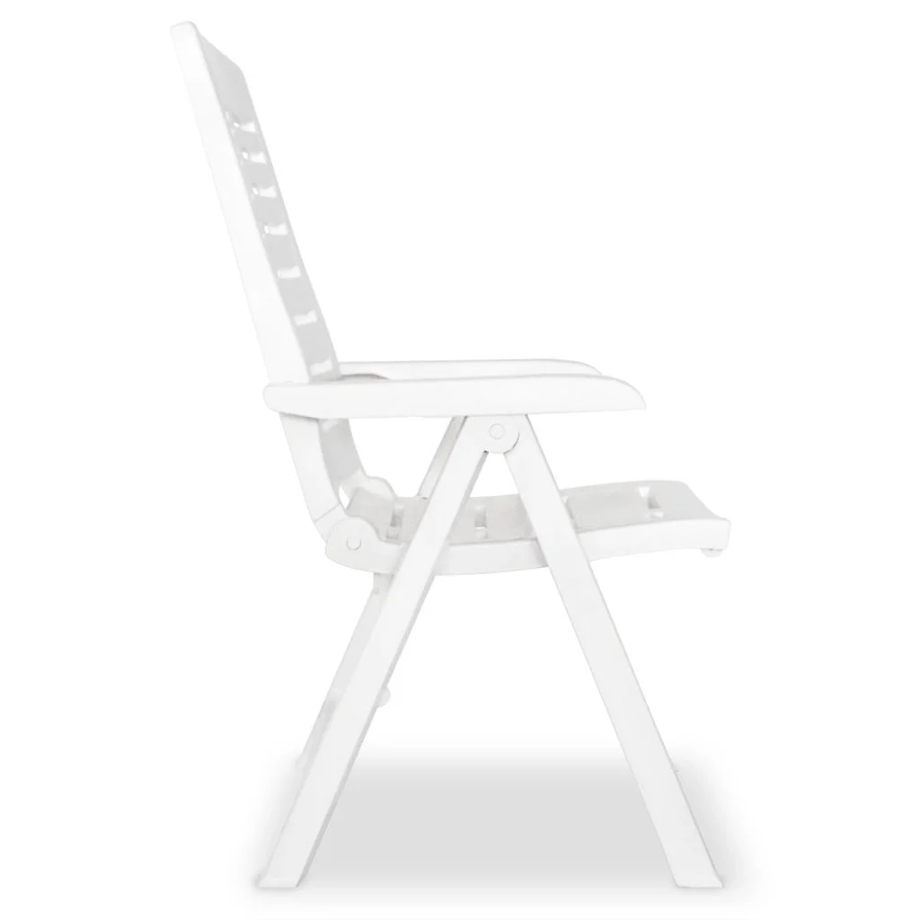 vidaXL Reclining Patio Chairs Outdoor Stack Dining Chair with Armrest Plastic - Image 49