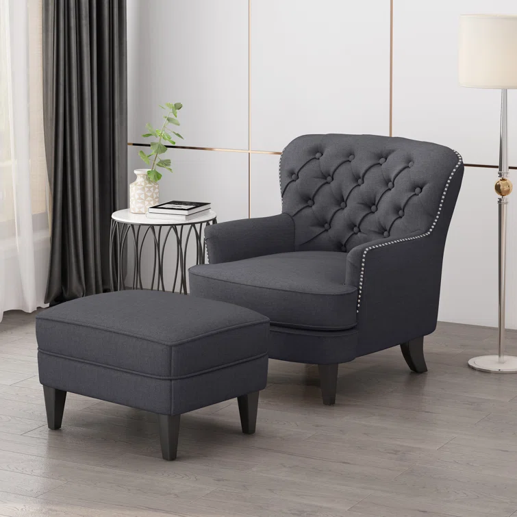 WAYFAIR Michaelson Upholstered Armchair With Ottoman