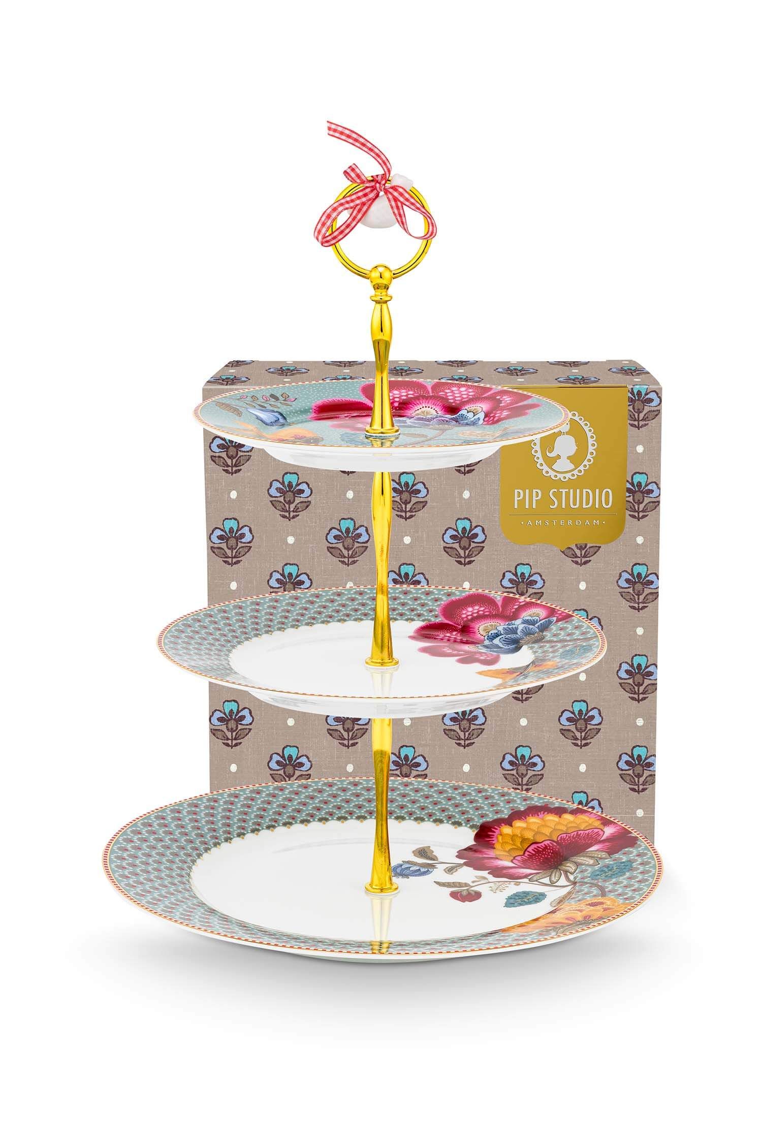 Cake Stand 3/Layers Blooming Tales Fantasy Blue