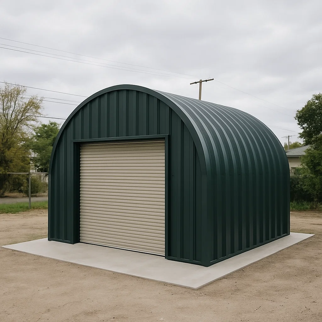 Cochera metálica de jardín verde - 1 plaza - para exterior, 530 cm largo x 280cm alto x 320 cm profundo AmCUeBF302Cl