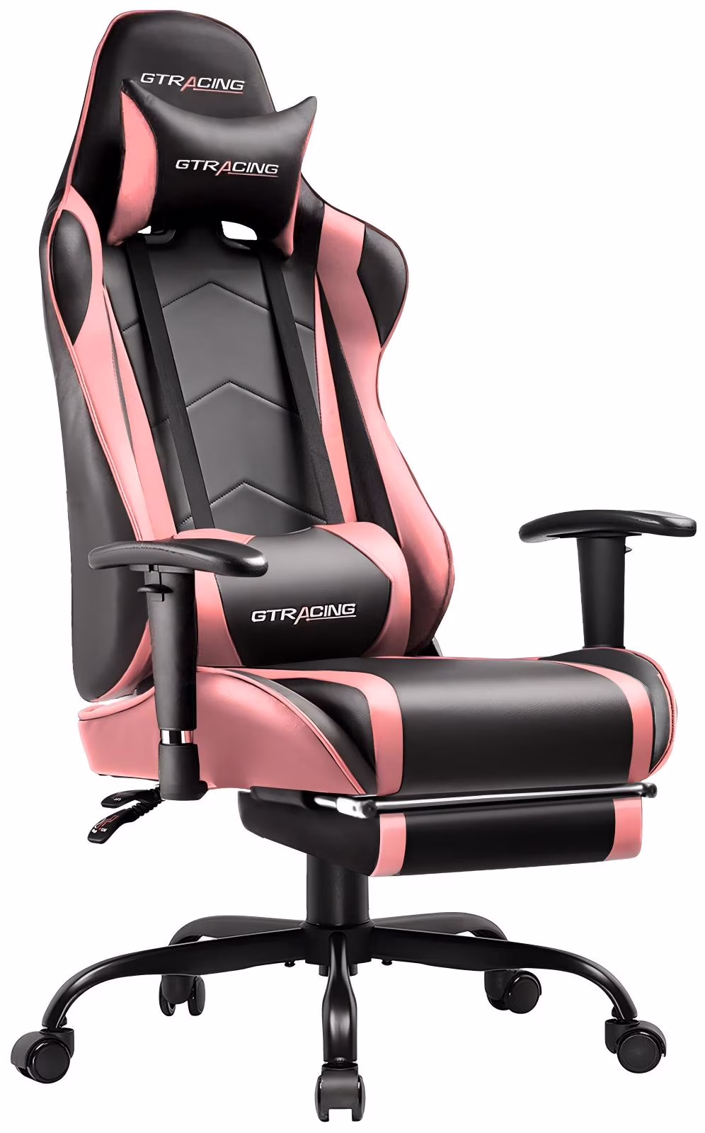 GTRACING Gaming Chair, Ergonomic Office Desk Chair with Lumbar Support, PU Leather, Footrest & Adjustable Headrest, Red - Image 7