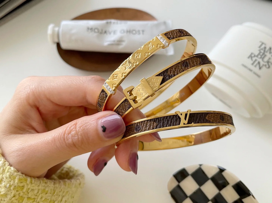 Louis Vuitton Vintage Leather Bangle Bracelet - Original Replica Club
