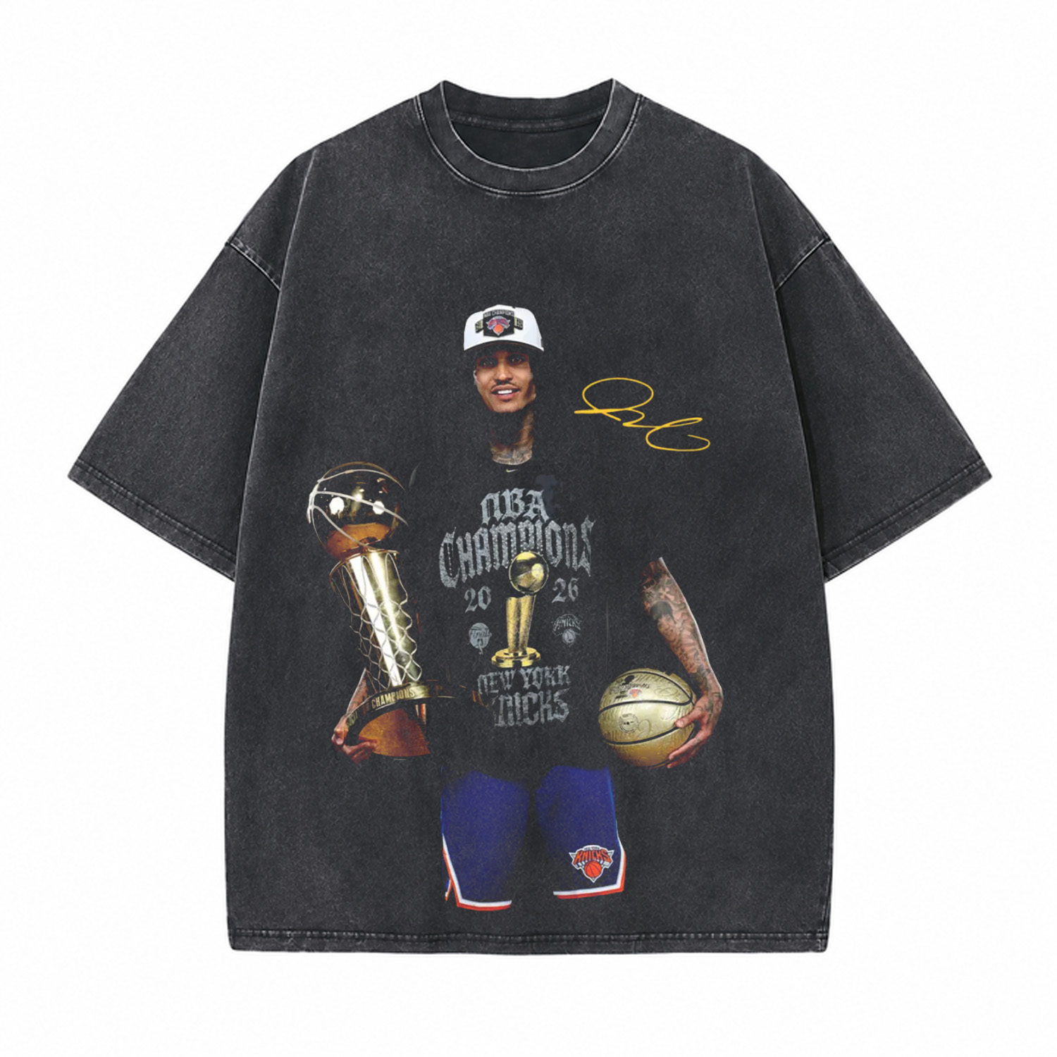 New York Knicks Printed Unisex Washed T-Shirt