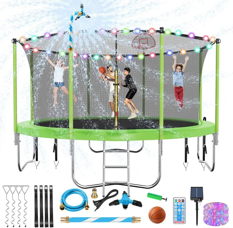 Trampoline With Enclosure Net And Adjustable Basketball Hoop - 8ft, 10ft, 12ft, 14ft, 15ft, 16ft - Image 10 Trampoline With Enclosure Net And Adjustable Basketball Hoop - 8ft, 10ft, 12ft, 14ft, 15ft, 16ft - Image 10