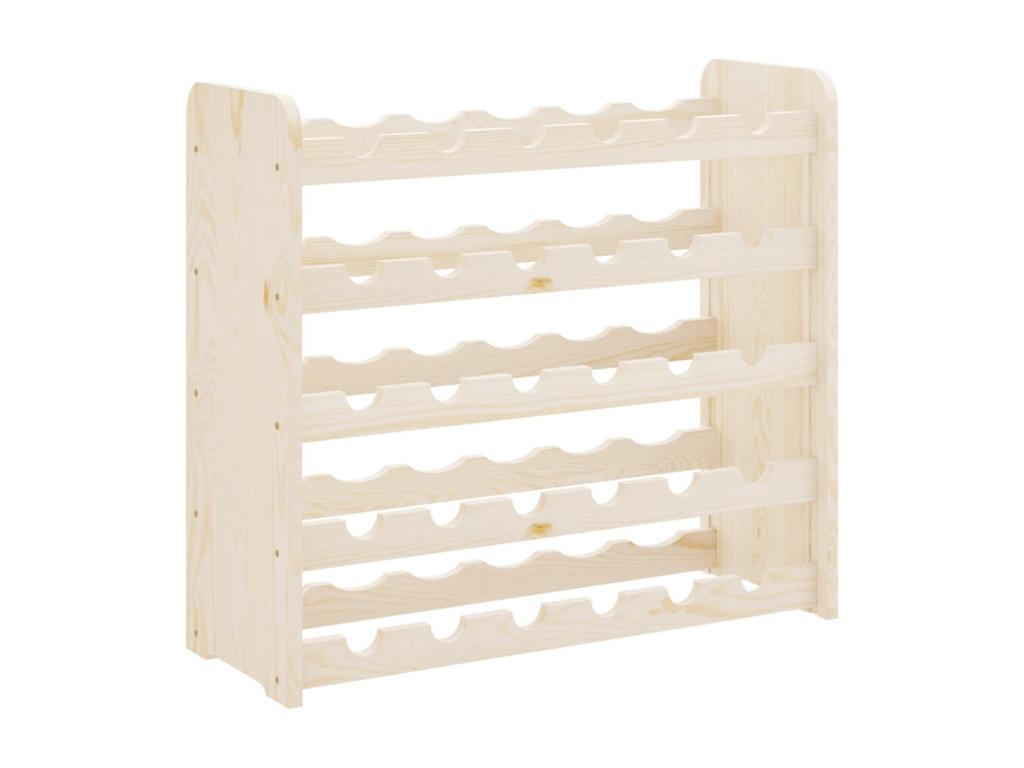 Mubdelu Botellero madera maciza de pino 67,5x25x60 cm Marrón